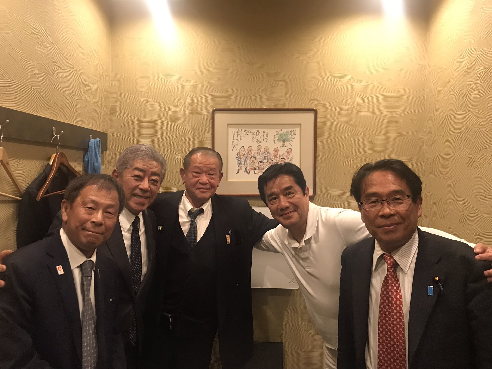 和田有一郎、岩屋毅、松原仁各代議士、森高康行前愛媛県議と