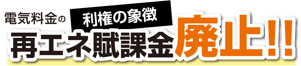 電気料金の再エネ賦課金廃止